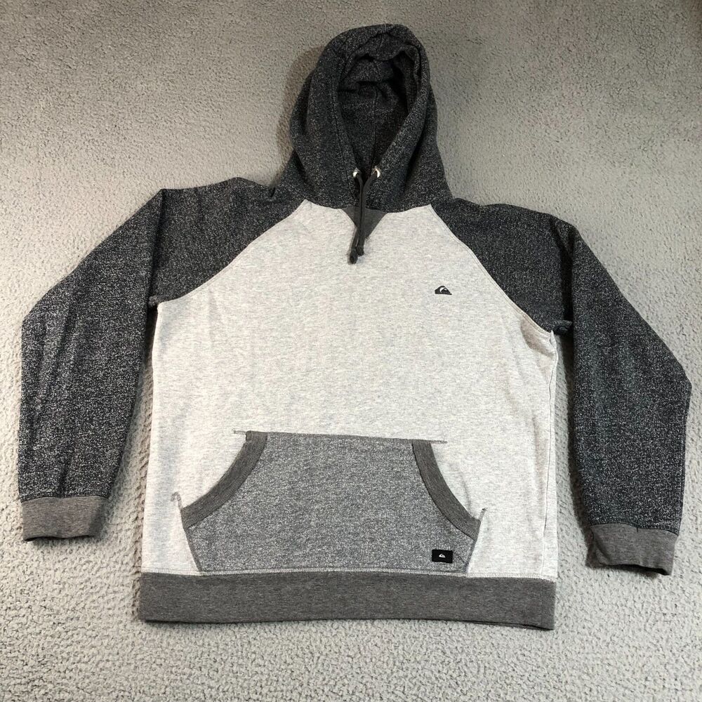 Quiksilver‎ Hoodie Mens Medium Gray Pullover Sweater Surf Skate Sportswear Logo
